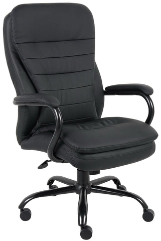 Boss Office Products B991-CP black heavy duty executive chair, angled front view