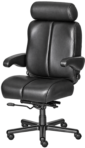 ERA Office Chairs OF-MARA Marathon black big and tall office chair, front angled view with headrest