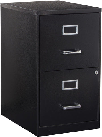 Office Star CF2DR-T3 2 Drawer Metal File Cabinet, black