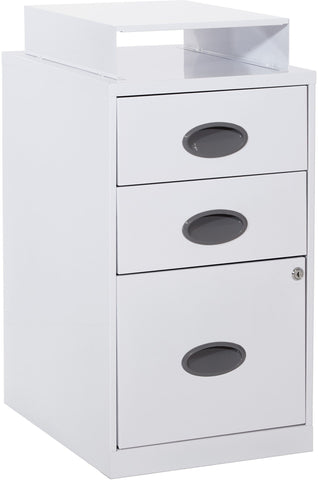 Office Star CF3DR-11 3 Drawer Metal File Cabinet, white