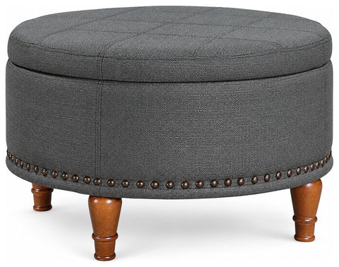 Office Star ALL-K26 Alloway Storage Ottoman, charcoal fabric