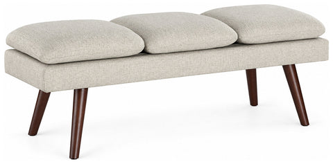 Office Star AMD54-L45 Amanda 54" Mid-Century Bench, linen