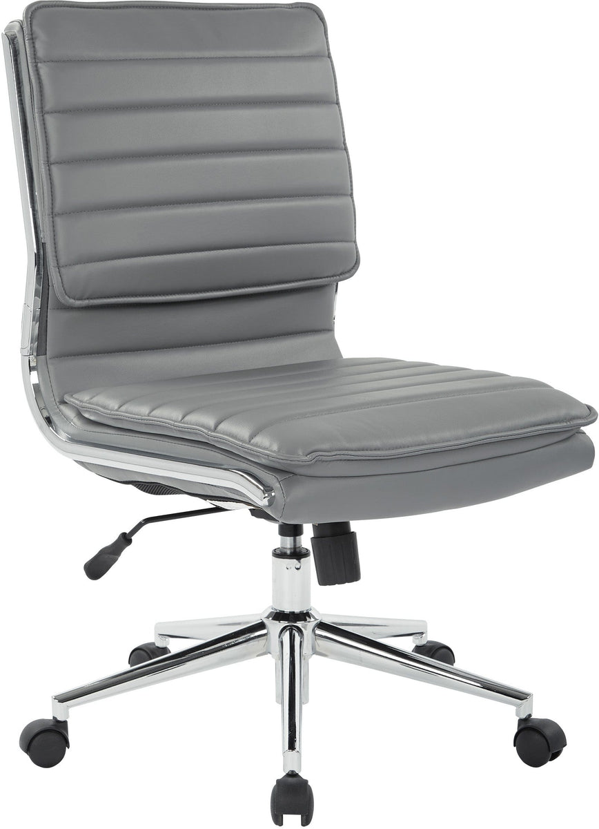 Office Star Armless Mid Back Manager's Faux Leather Chair [SPX23592C