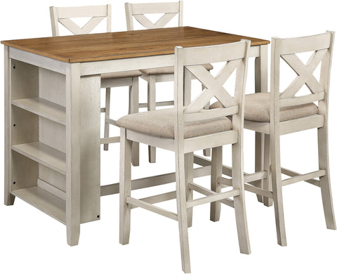Office Star BP-CNBD-AWT Century Dining Set, antique white