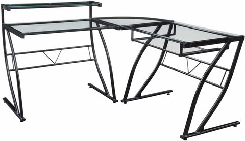 Office Star CSN6024GLD Constellation L-Shape Desk, black