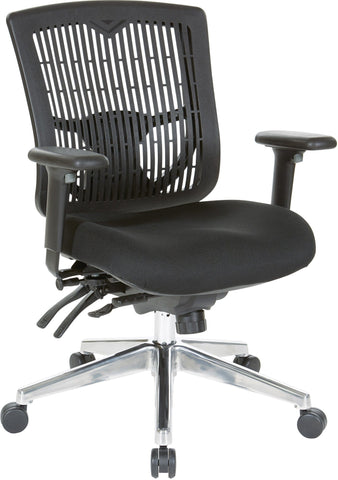 Office Star 97898CBK-30 Contoured Plastic Back Manager's Chair, black