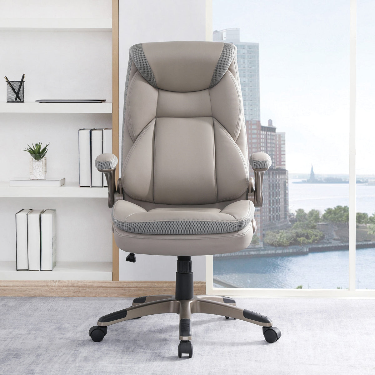 Office Star Exec Bonded Leather Office Chair with Nylon Base
