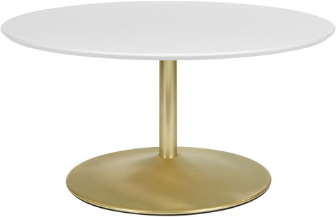 Office Star FLWA2140-BP Flower Coffee Table, white top - brass base