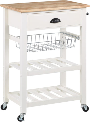 Office Star HMPNW-11 Hampton Kitchen Cart, white