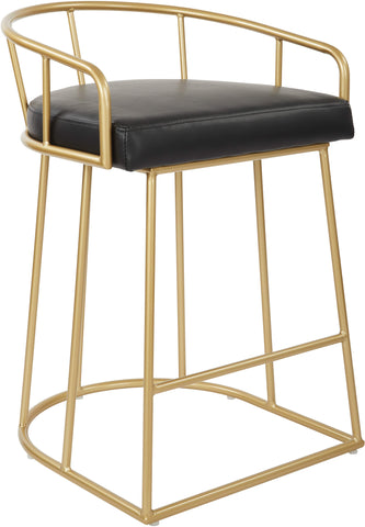 Office Star LUN26-B18 Luna 26" Counter Stool, black, gold