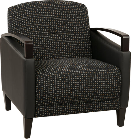 Office Star MST51-K101/R107 Main Street 2-Tone Custom Fabric Chair, onyx & black