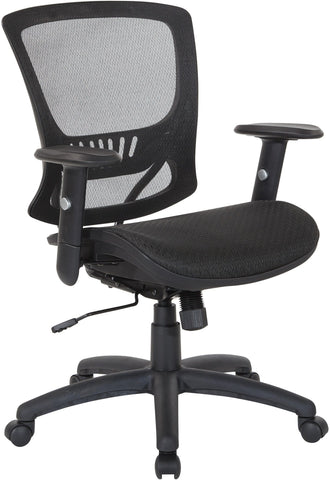Office Star EM98910-3 Mesh Screen Seat and Back Chair, black with nylon base