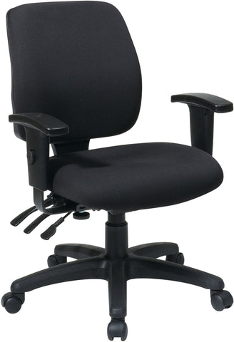 Office Star 33327 Mid Back Dual Function Ergo Chair, angled front view