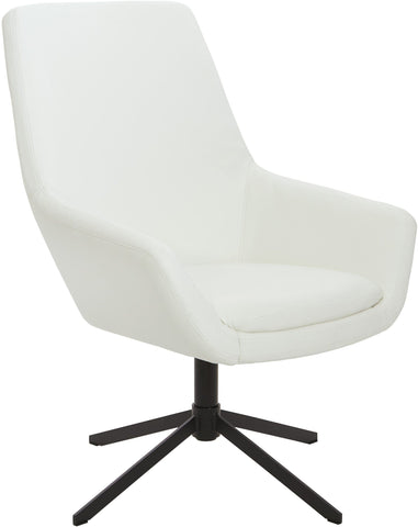 Office Star FL80228B-U11 Modern Scoop Office Chair, white - black base