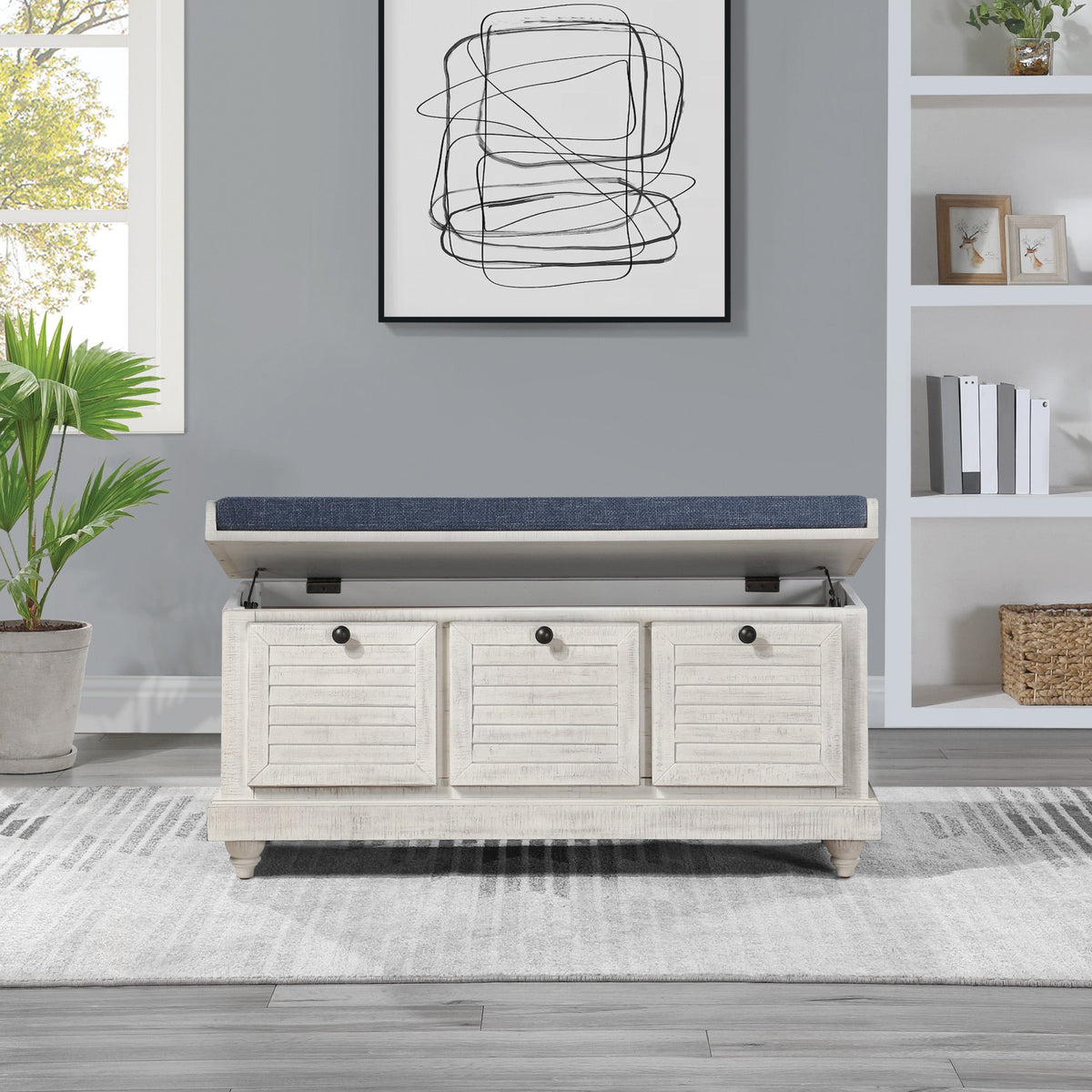 Office Star OSP Designs Dover Storage Bench [DOV] – Office Chairs