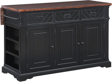 Office Star PAL5675-BLK Palisade Kitchen Island, black