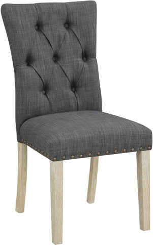 Office Star PSDC2-M29 Preston Dining Chair, 2-Pack, charcoal