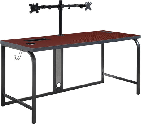 Office Star RLDP60-RCF Reload Pro Battlestation Gaming Dsk, black/red