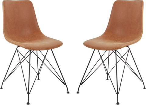 Office Star SB5662 Trenton brown dining chairs with wire bases, pair shown