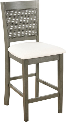Office Star WLD24AG-L32 Walden 24" Cane Back Stool, 2-Pack, linen, antique grey