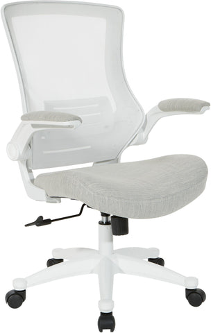 Office Star EM60926WH-F22 White Screen Back Manager's Chair, linen stone
