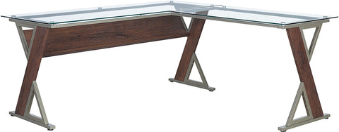 Office Star ZN6666-TC Zenos L-shaped Desk, cherry
