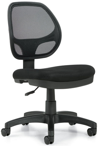 Offices To Go OTG11642 armless mesh office chair, angled front view