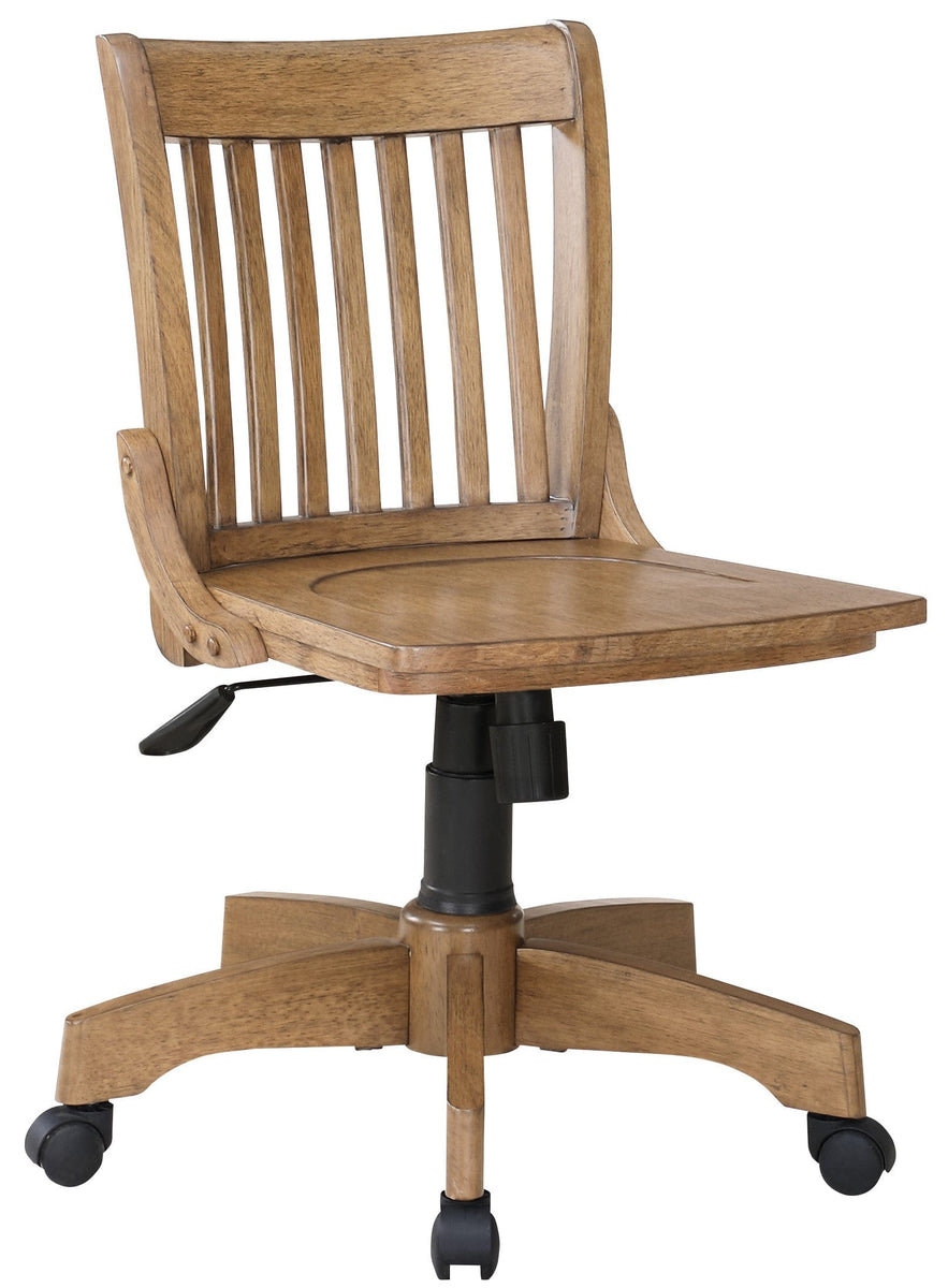 OSP Designs Deluxe Armless Wood Bankers Chair with Wood Seat [101