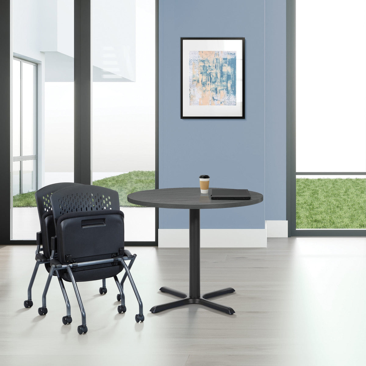 Pro-Line II™ Deluxe Armless Folding Chair Titanium, 2-Pack [83220