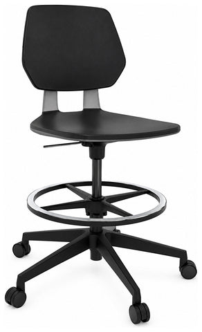 Safco 7827BL Commute Petite Drafting Chair, black, without arms