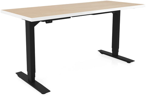 Safco ML322460BLFUMPWI ML-Series height-adjustable Table, 24" x 60" top, 3-Stage/2-Leg Base, black