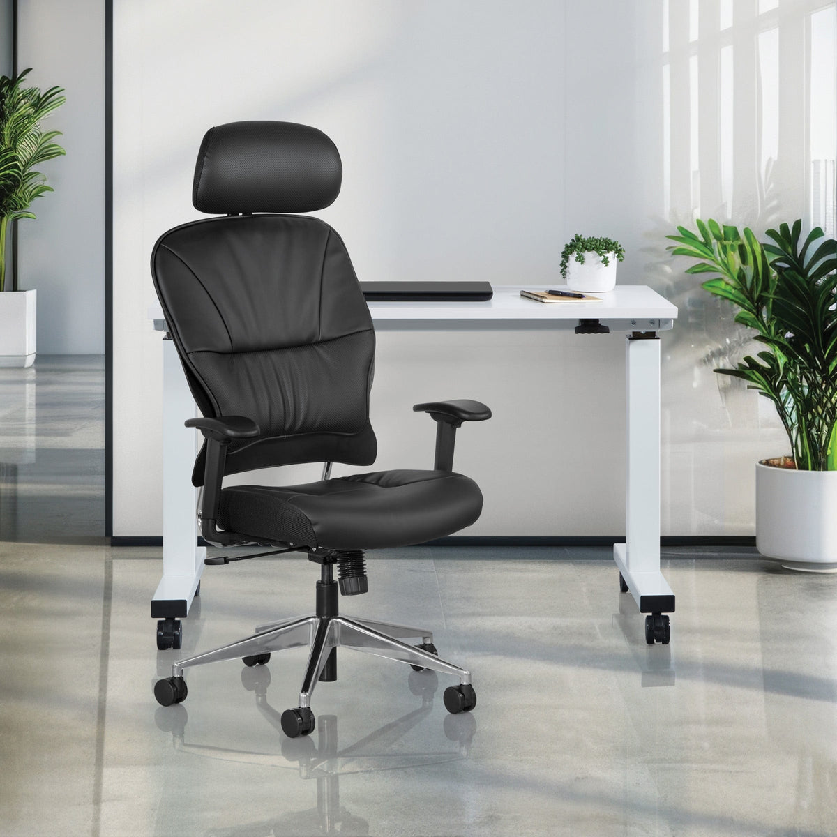 128294 チェア Space Seating® Black Eco Leather Managers Chair [32-E33P918PHL