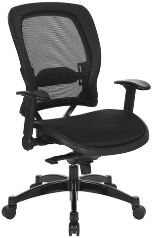 Office Star 2787R Space Seating Professional Mesh Office Chair with Flip Arms, angled front view