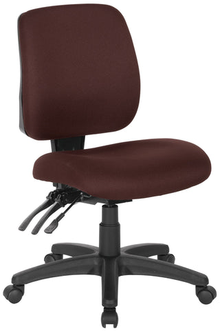 Office Star 33320 Work Smart Mid Back Adjustable Office Chair, burgundy seat and back, angled front view