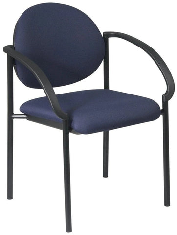 Office Star STC3410 Work Smart Stacking Chair With Arms, angled front view