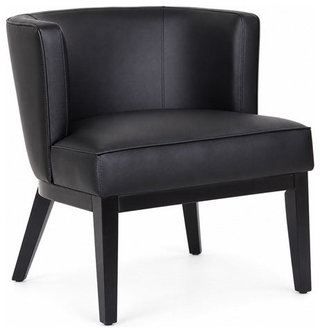 Boss Office Products B529BK-BK Ava Guest Chair, black caressoft vinyl, angled front view