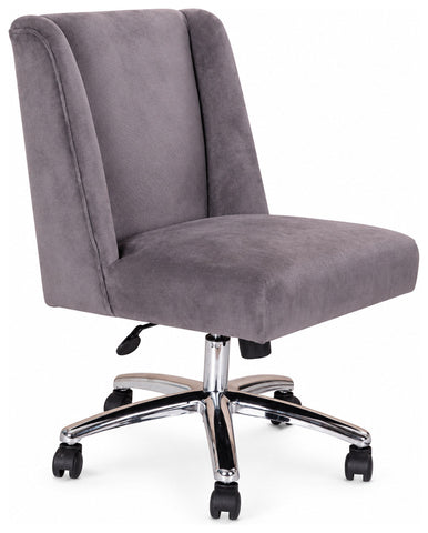Boss Office Products B586C-CV Decorative Task Chair, charcoal grey, angled front view
