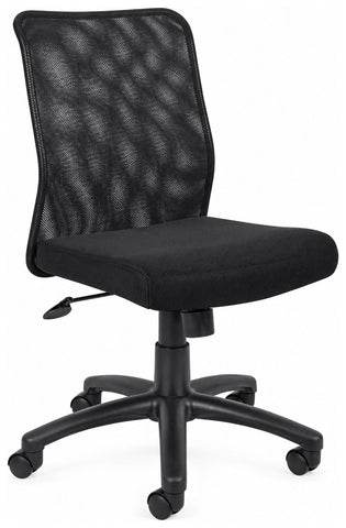 Boss Office Products B6105 Economy Mesh Back Task Chair, without arms, angled front view