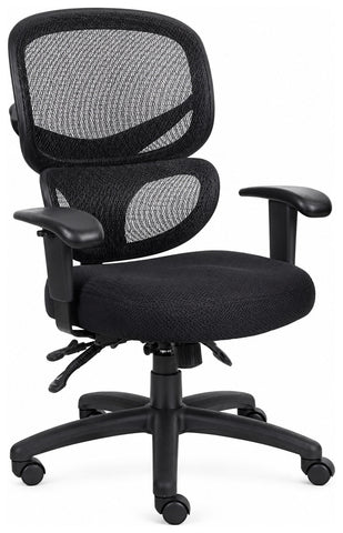 Boss Office Products B6338 Ergonomic Mesh Back Office Chair, without seat slider, without headrest, angled front view
