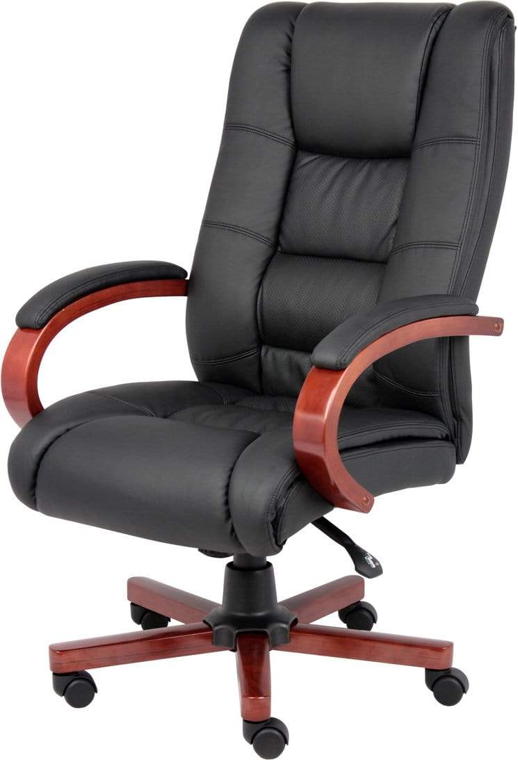 Red or Black Leather Chairs with Straight Back