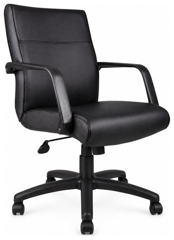 Boss Office Products B686 LeatherPlus Desk Chair, angled front view