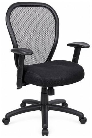 Boss Office Products B6608 Mesh Back Office Chair, without headrest, angled front view