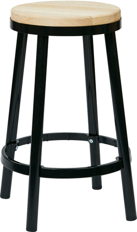 Office Star BRW3226-3 Bristow 26" Metal Backless Counter Stool, Finish Frame, black