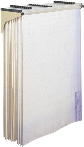Safco 5030 Drop/Lift wall rack shown holding hanging large-format documents
