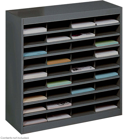 Safco 9221BLR E-Z Stor Literature Organizer 36 Letter-Size Compartments, black