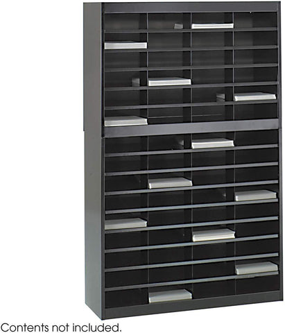 Safco 9231BLR E-Z Stor Literature Organizer 60 Letter-Size Compartments, black