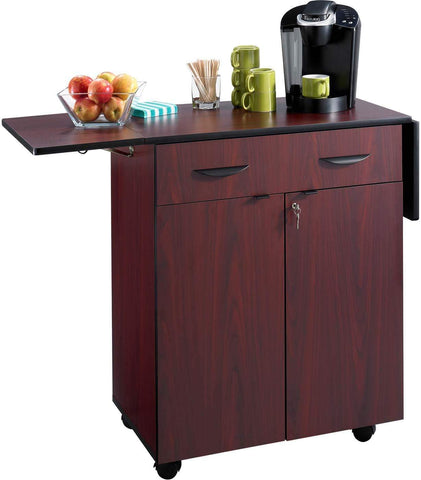 Safco 8962MH Hospitality Service Cart Beverage Cart, mahogany