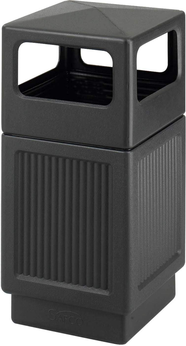 Indoor Outdoor Trash Can Recessed Panel Side Open 38 Gallon [9476