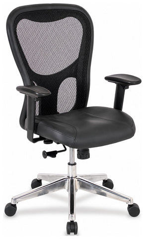 Lorell 85036 mid back mesh office chair with adjustable arms, shown without headrest