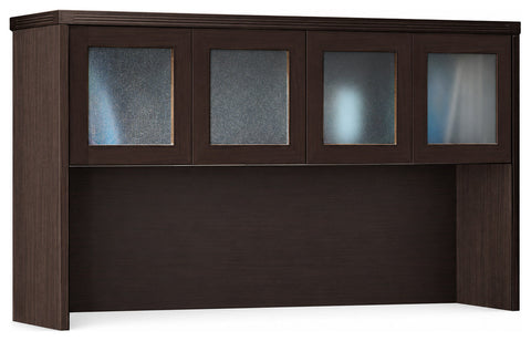 Mayline AHG72LDC Aberdeen 72" Hutch with Glass Doors, mocha finish